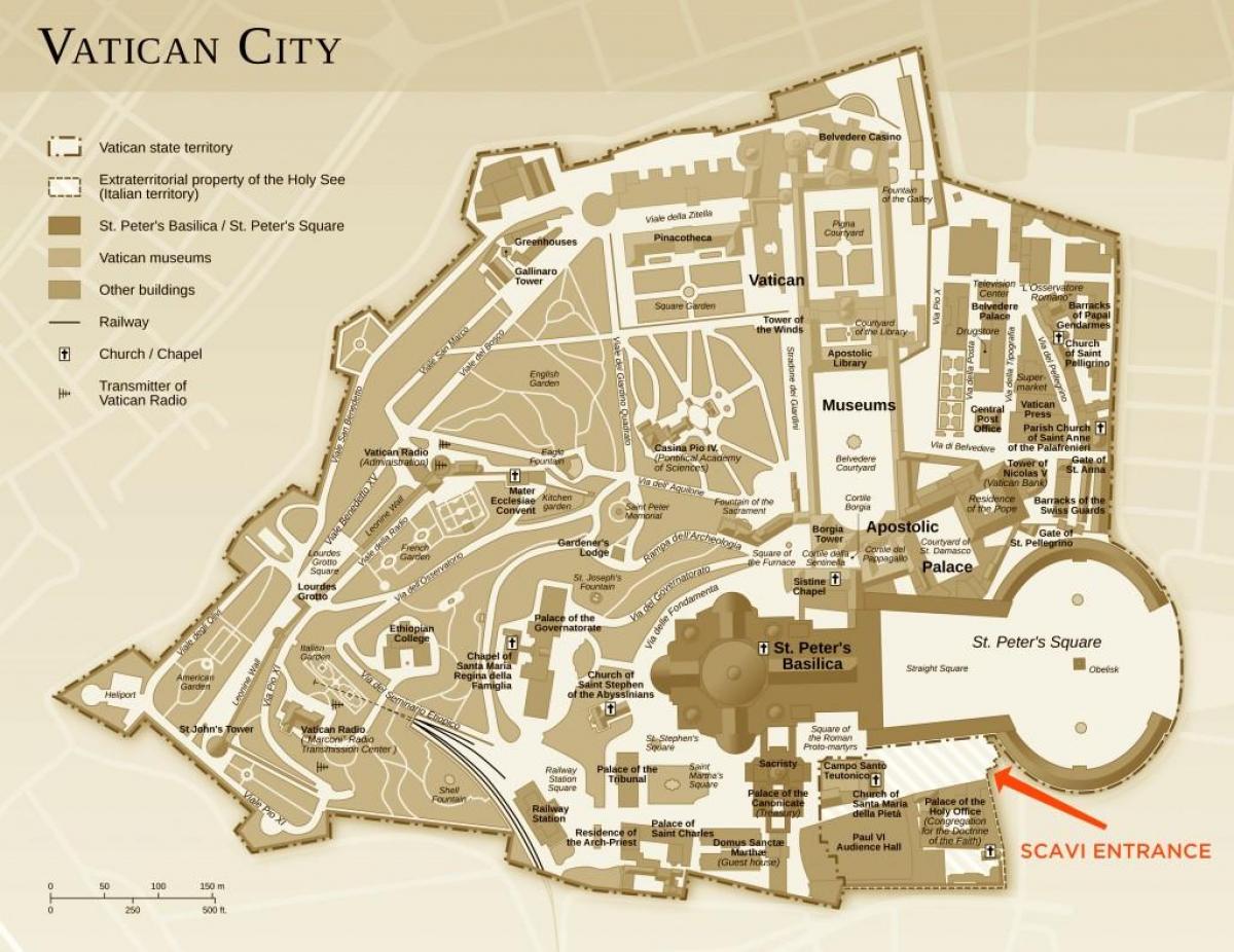 Mapa iskopavanja ured Vatikan